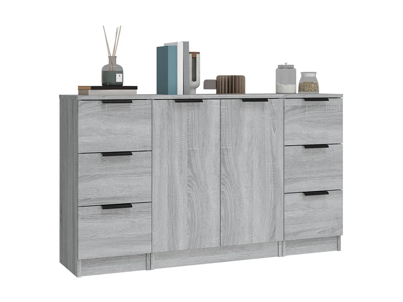 Buffets 3 pcs Sonoma gris Bois d'ingénierie EGER83625