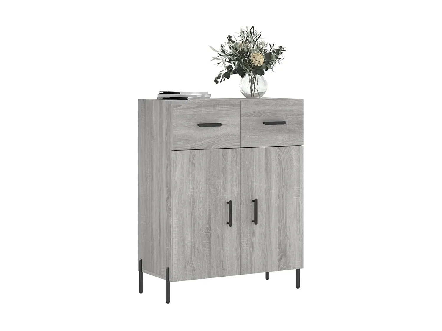 Aparador de madera de ingeniería gris Sonoma 69,5x34x90 cm ES30769