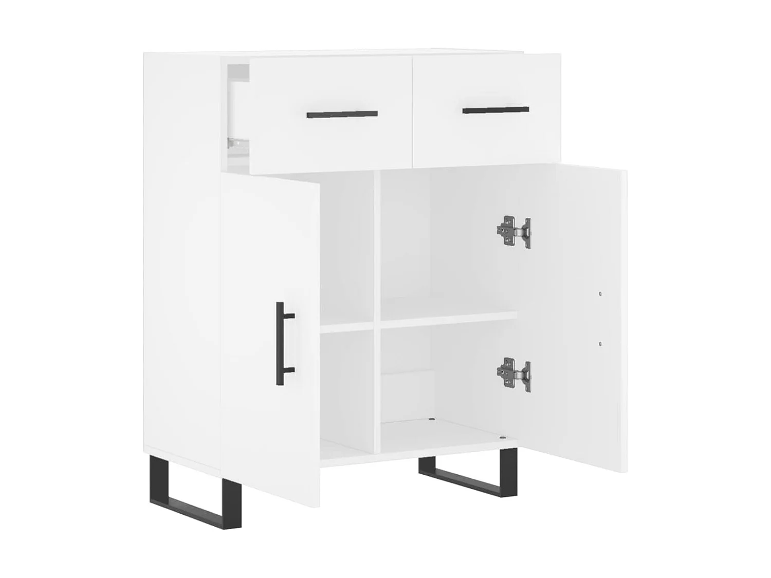 Buffet blanc 69,5x34x90 cm bois d'ingénierie QWE57429