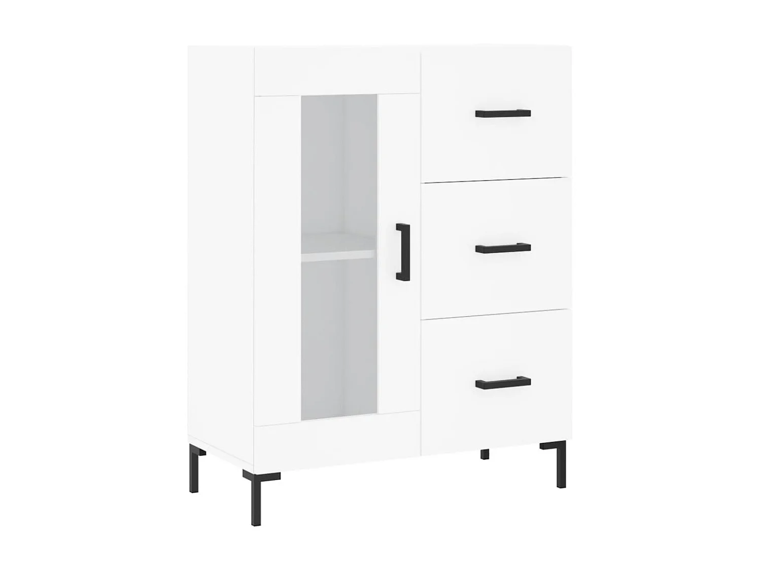 Buffet blanc 69,5x34x90 cm bois d'ingénierie QWE50201