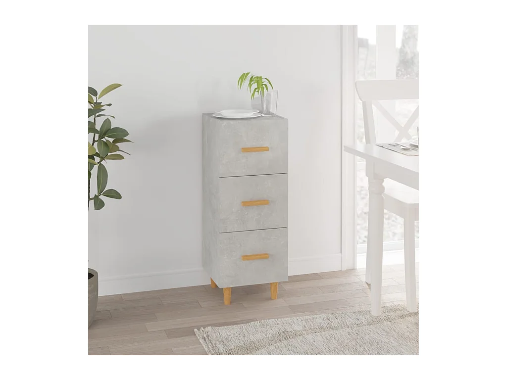 Buffet Gris béton 34,5x34x90 cm Bois d'ingénierie EGER98126