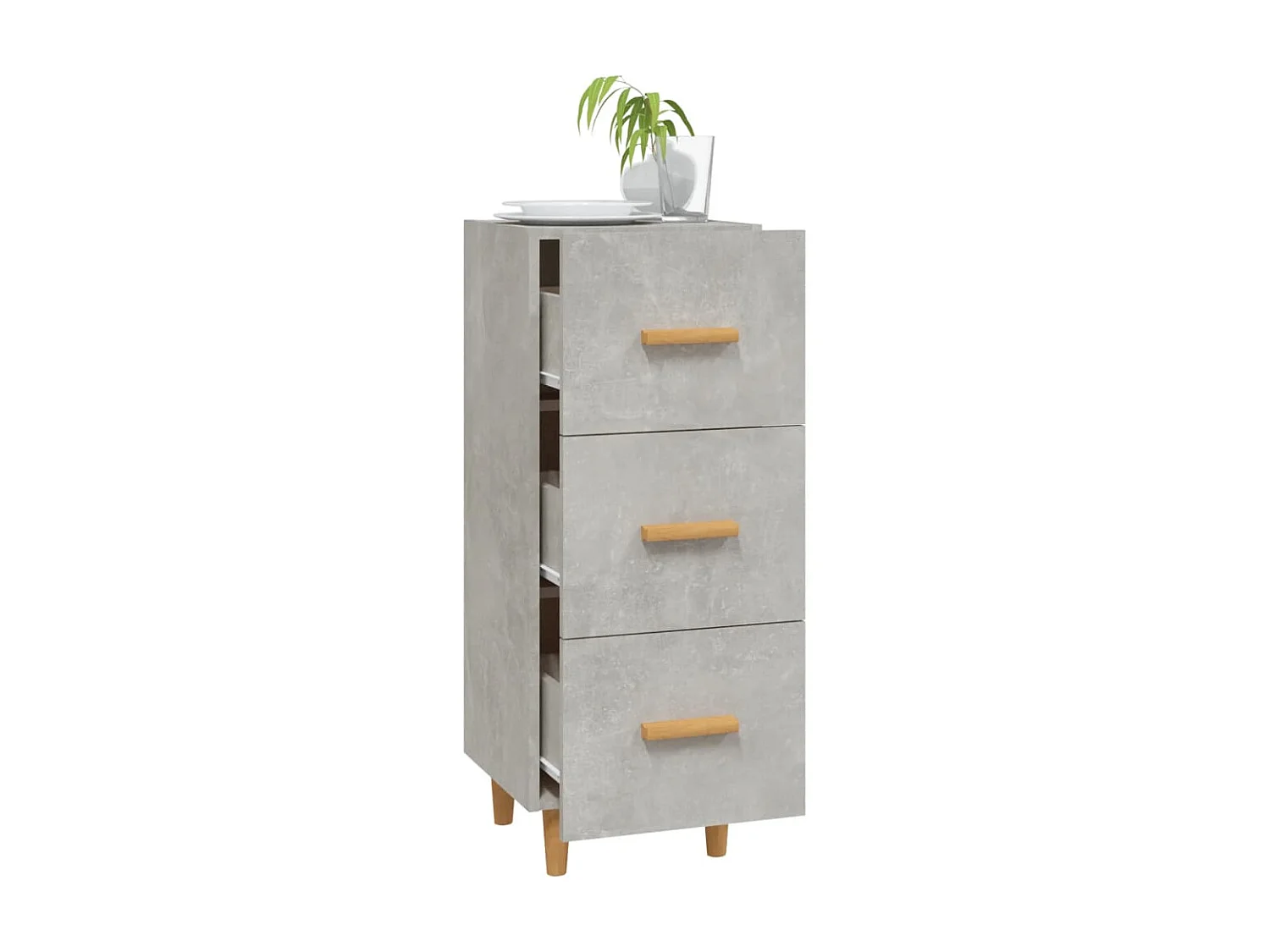 Buffet Gris béton 34,5x34x90 cm Bois d'ingénierie EGER98126