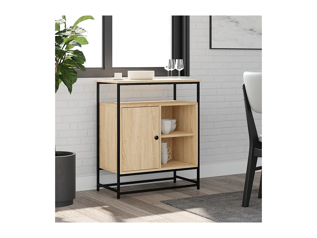 Buffet chêne sonoma 69x35x80 cm bois d'ingénierie QWE43166