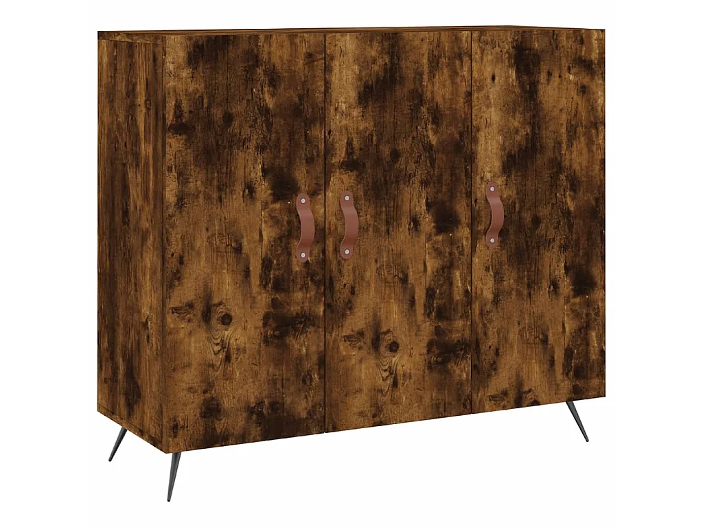 Buffet chêne fumé 90x34x80 cm bois d'ingénierie QWE21570