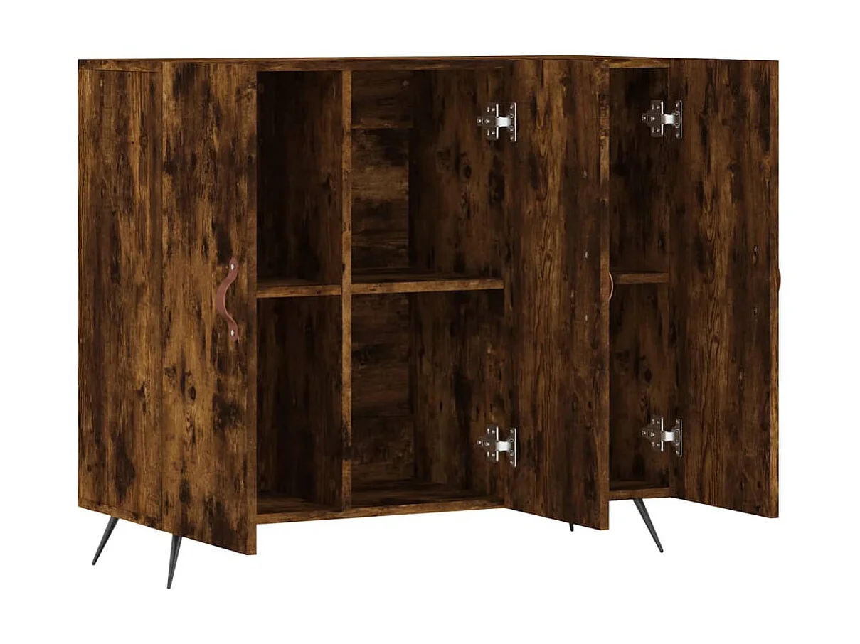 Aparador de madera de ingeniería roble ahumado 90x34x80 cm ES42173