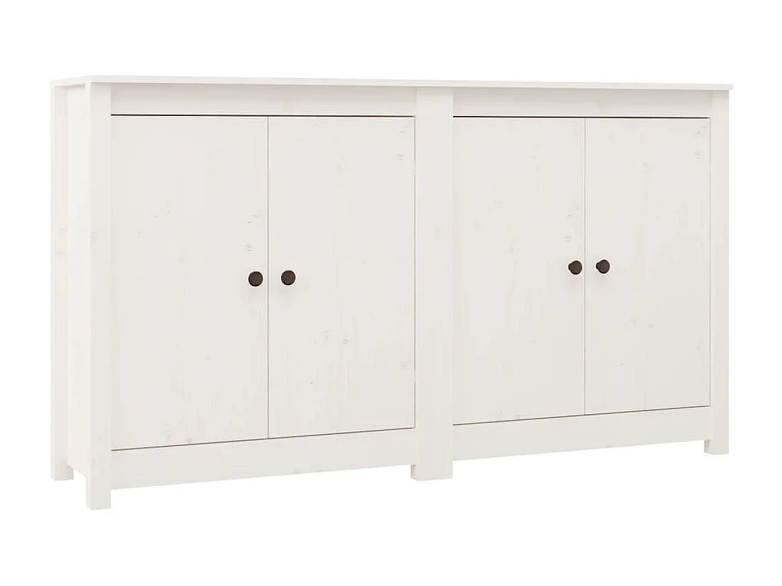 Dressoirs 2 st 70x35x80 cm massief grenenhout wit NL329203