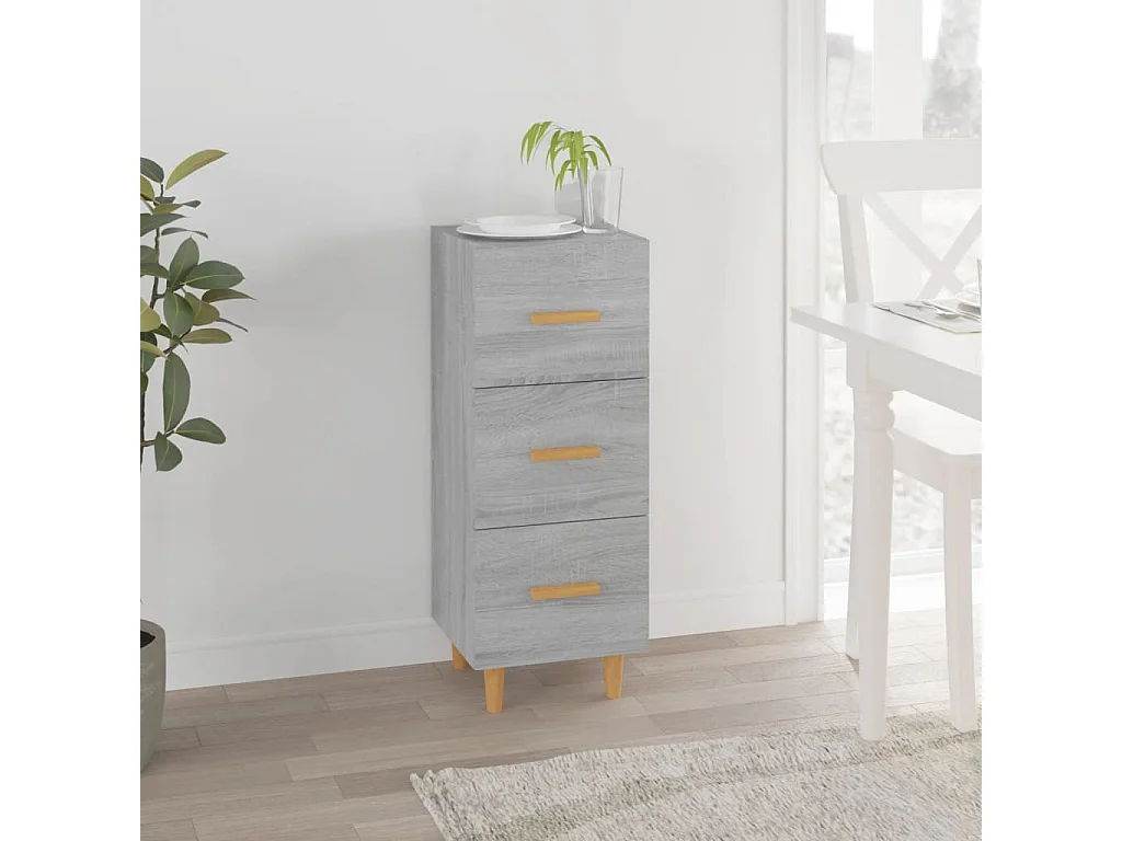 Buffet Sonoma gris 34,5x34x90 cm Bois d'ingénierie EGER90306