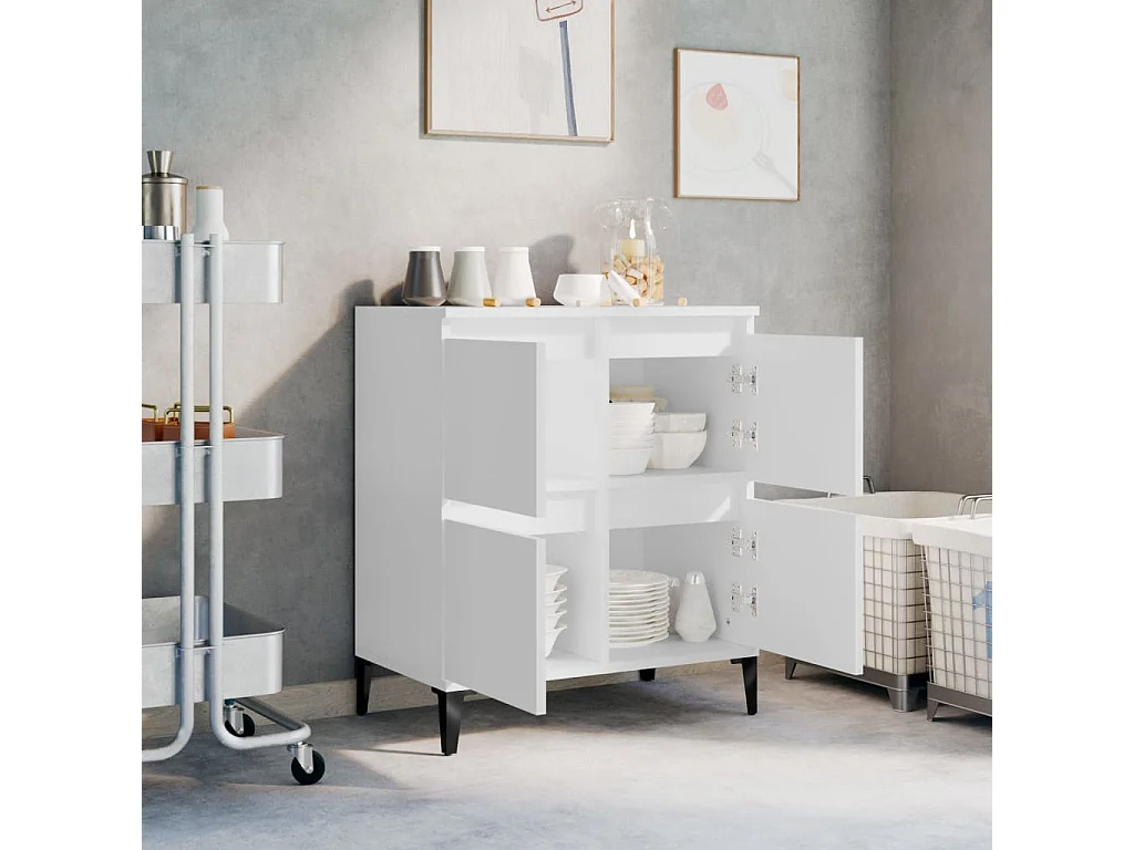 Aparador 60x35x70 cm derivados de madeira branco PT357002