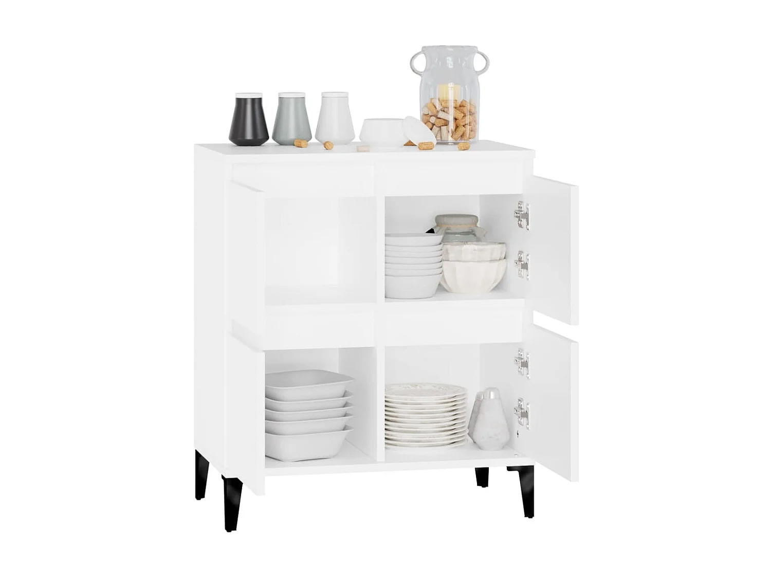 Aparador 60x35x70 cm derivados de madeira branco PT357002