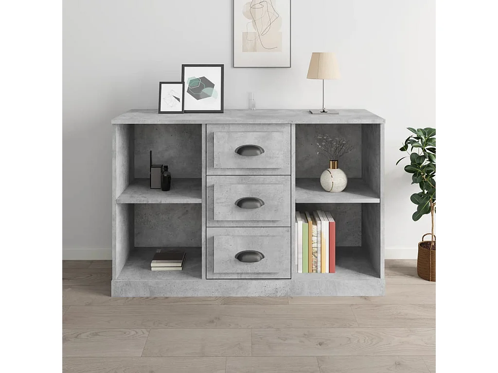 Buffet gris béton 104,5x35,5x67,5 cm bois d'ingénierie EGER37063