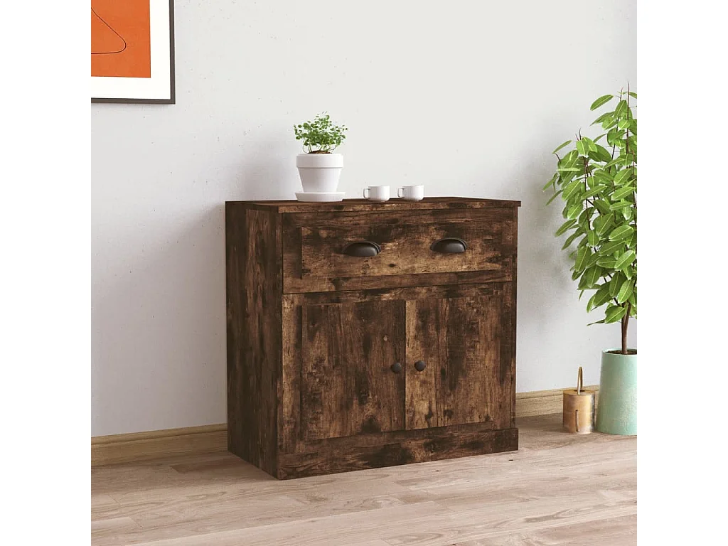 Buffet chêne fumé 70x35,5x67,5 cm bois d'ingénierie EGER62607