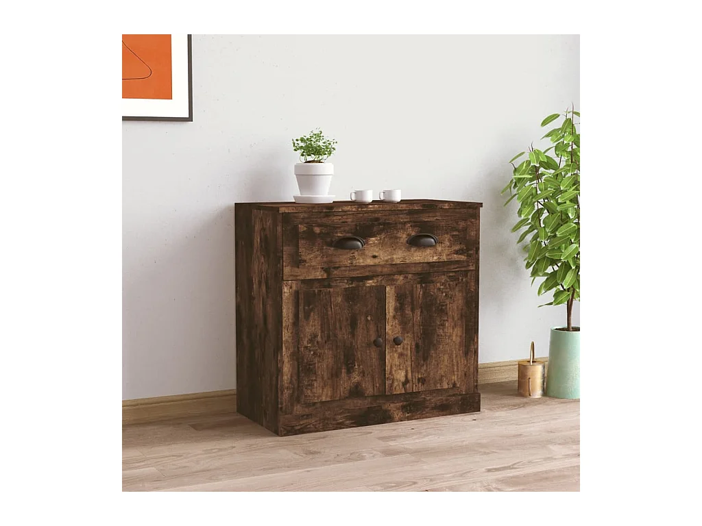 Buffet chêne fumé 70x35,5x67,5 cm bois d'ingénierie EGER62607