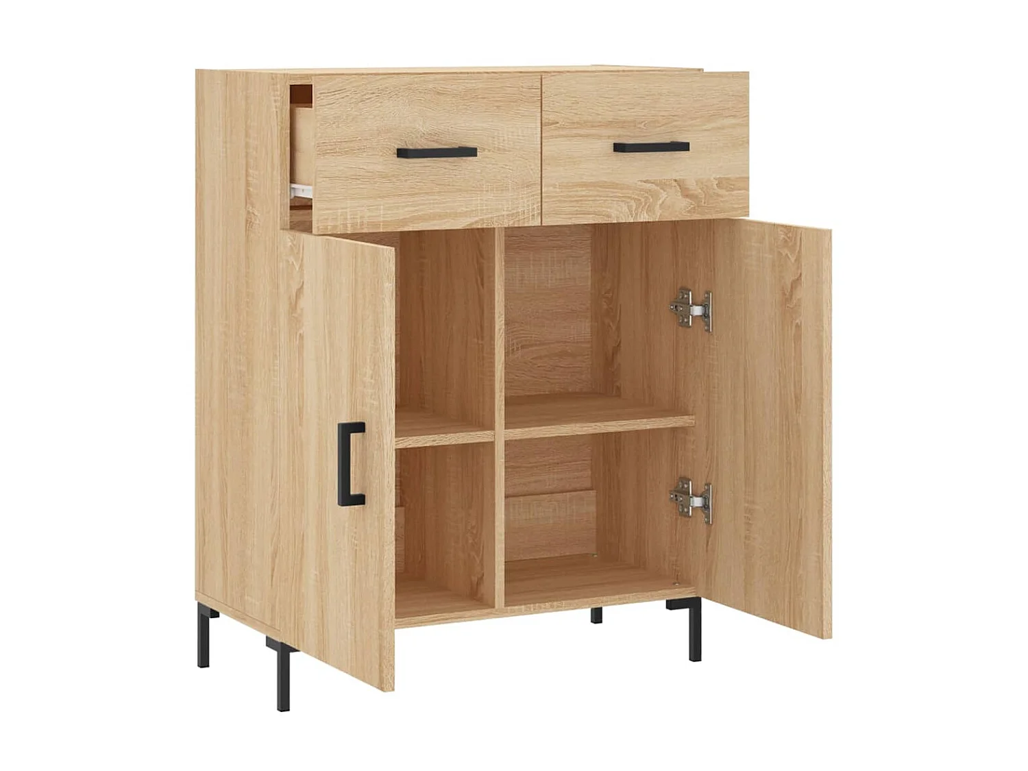 Dressoir 69,5x34x90 cm bewerkt hout sonoma eikenkleurig NL46266