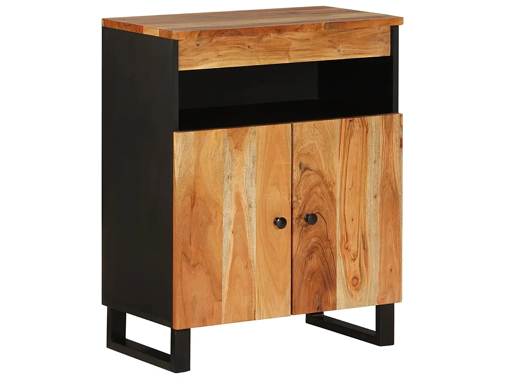 Buffet avec 2 portes 60x33x75 cm bois massif d'acacia QWE99311