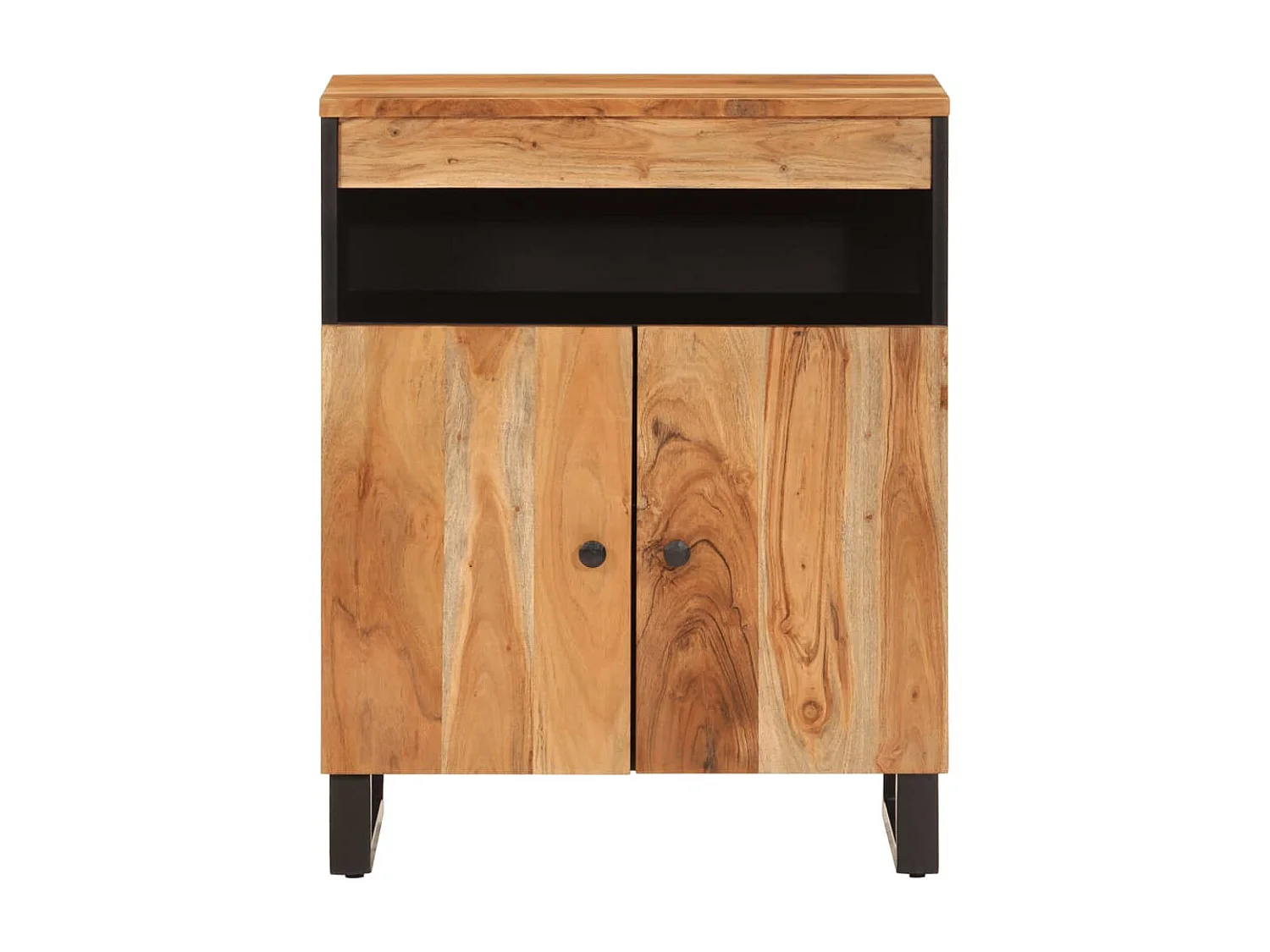 Buffet avec 2 portes 60x33x75 cm bois massif d'acacia QWE99311