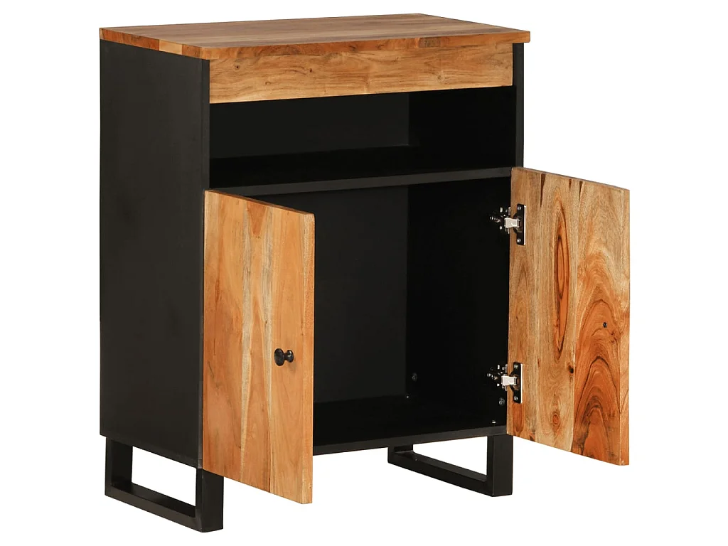 Buffet avec 2 portes 60x33x75 cm bois massif d'acacia QWE99311