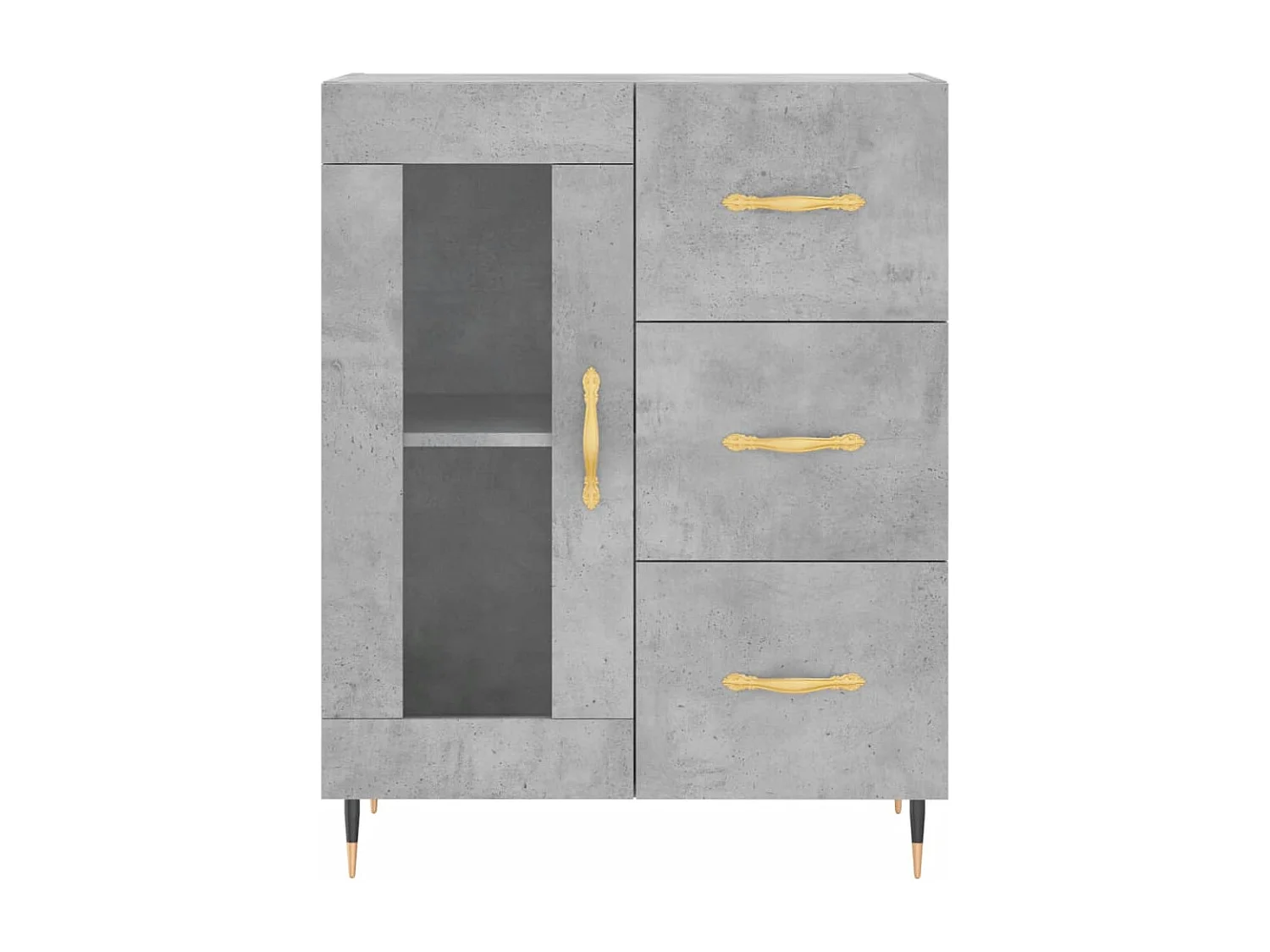 Buffet gris béton 69,5x34x90 cm bois d'ingénierie QWE40752