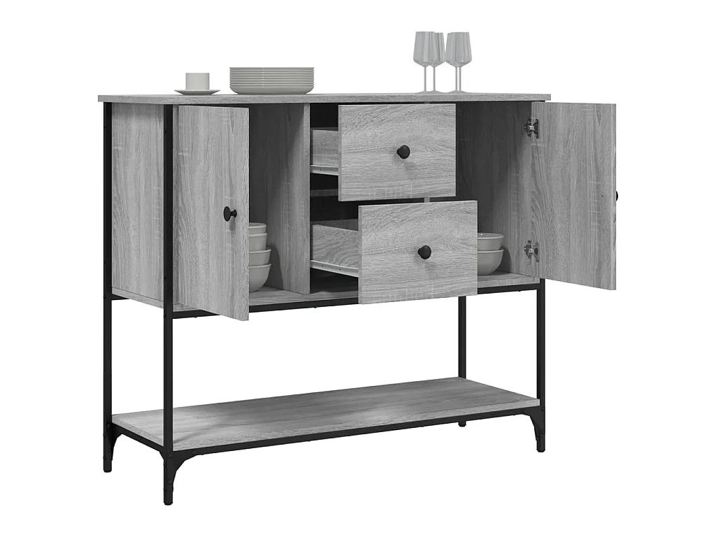 Dressoir 100x36x85 cm bewerkt hout grijs sonoma NL985882