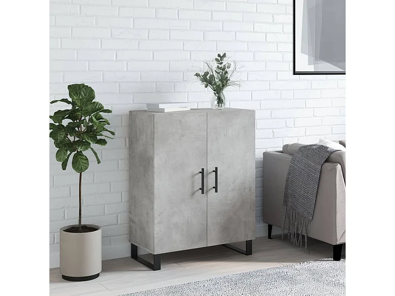 Buffet gris béton 69,5x34x90 cm bois d'ingénierie QWE40836
