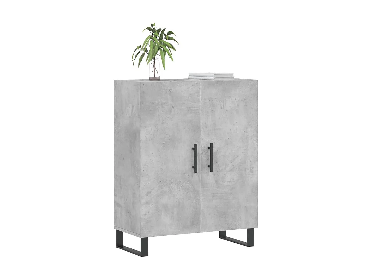 Buffet gris béton 69,5x34x90 cm bois d'ingénierie QWE40836