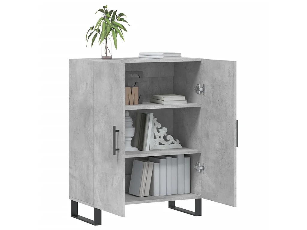 Buffet gris béton 69,5x34x90 cm bois d'ingénierie QWE40836