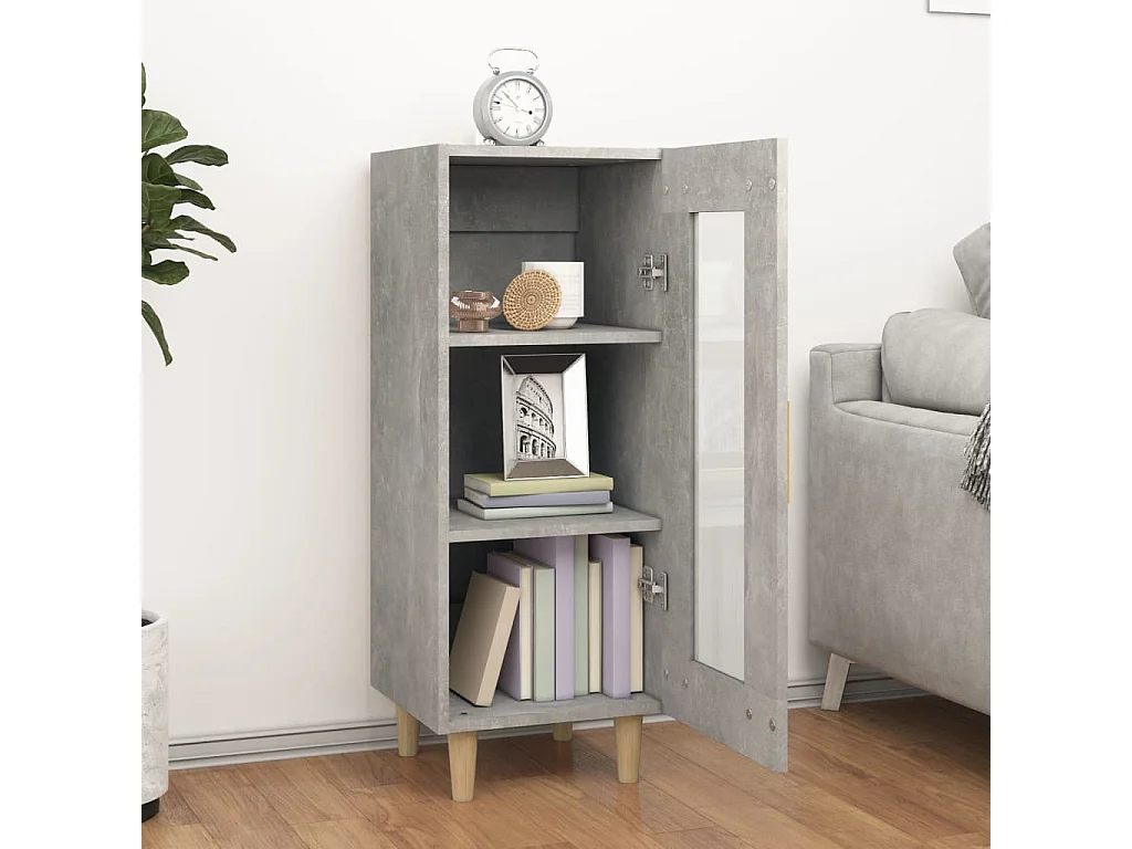 Dressoir 34,5x34x90 cm bewerkt hout betongrijs NL516166