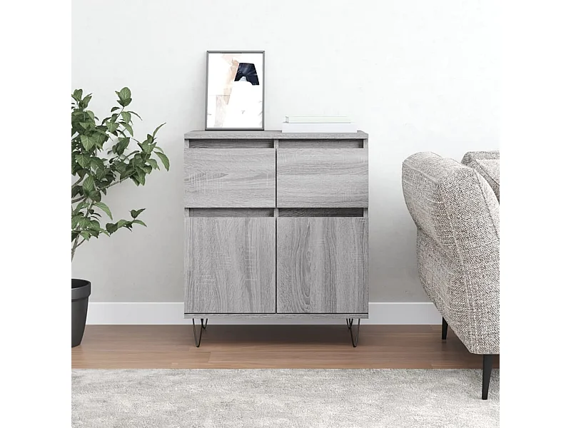 Buffet Sonoma gris 60x35x70 cm Bois d'ingénierie QWE61891