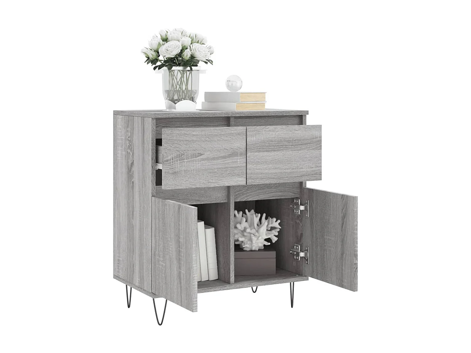Buffet Sonoma gris 60x35x70 cm Bois d'ingénierie QWE61891