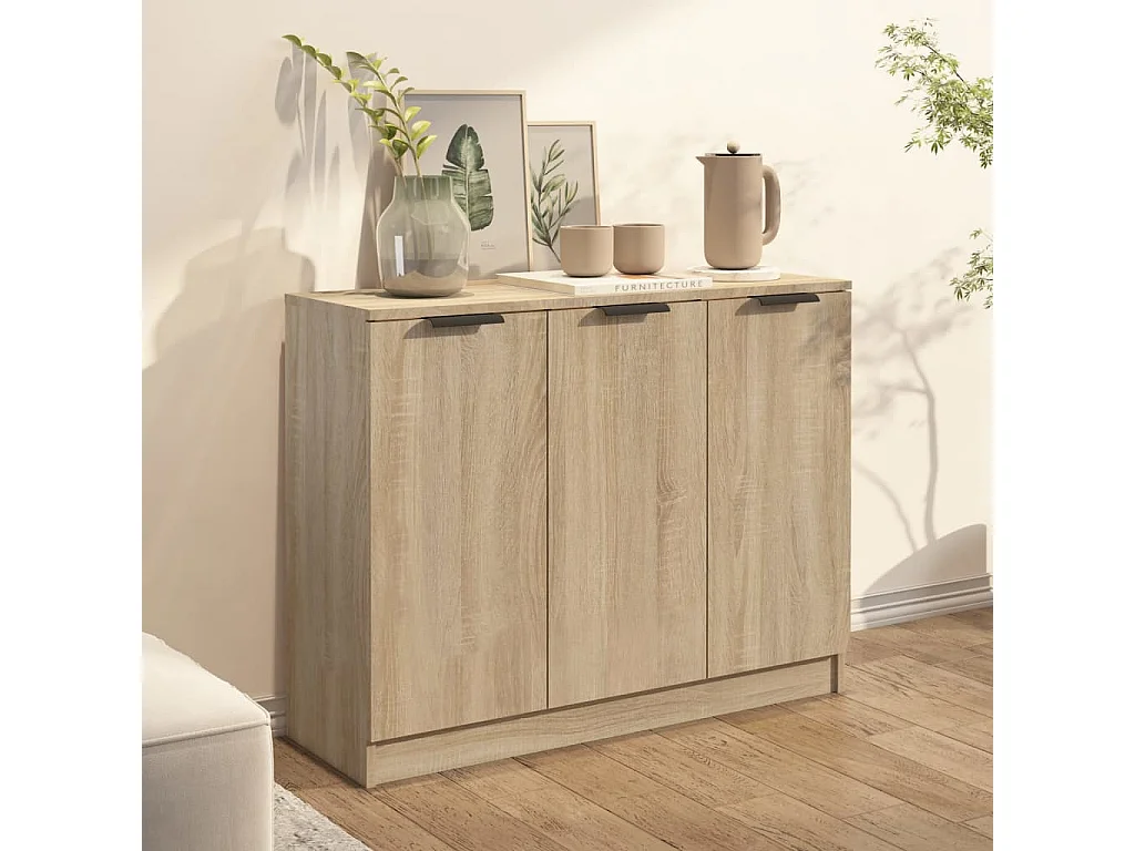 Dressoir 90,5x30x70 cm bewerkt hout sonoma eikenkleurig NL62377