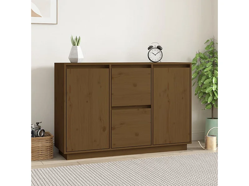 Buffet Marron miel 111x34x75 cm Bois massif de pin EGER69604