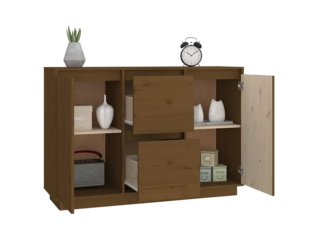 Buffet Marron miel 111x34x75 cm Bois massif de pin EGER69604