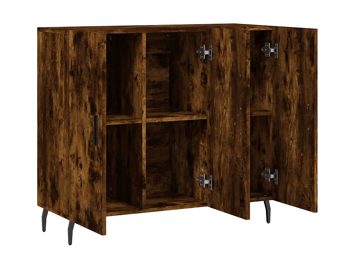 Dressoir 90x34x80 cm bewerkt hout gerookt eikenkleurig NL69509