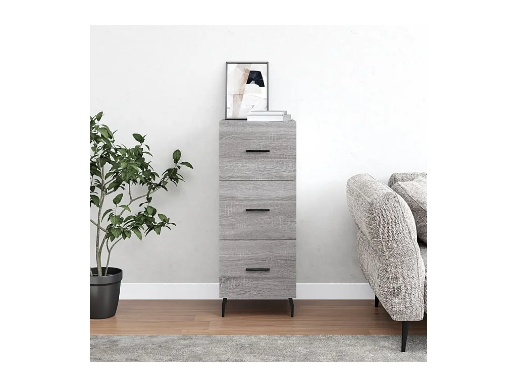 Buffet Sonoma gris 34,5x34x90 cm Bois d'ingénierie QWE68040