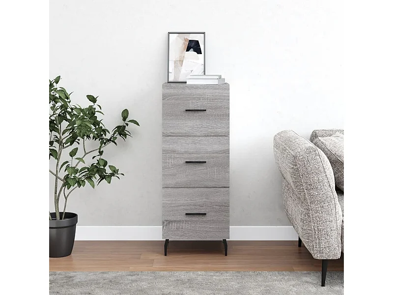 Aparador madera de ingeniería gris Sonoma 34,5x34x90 cm ES70701