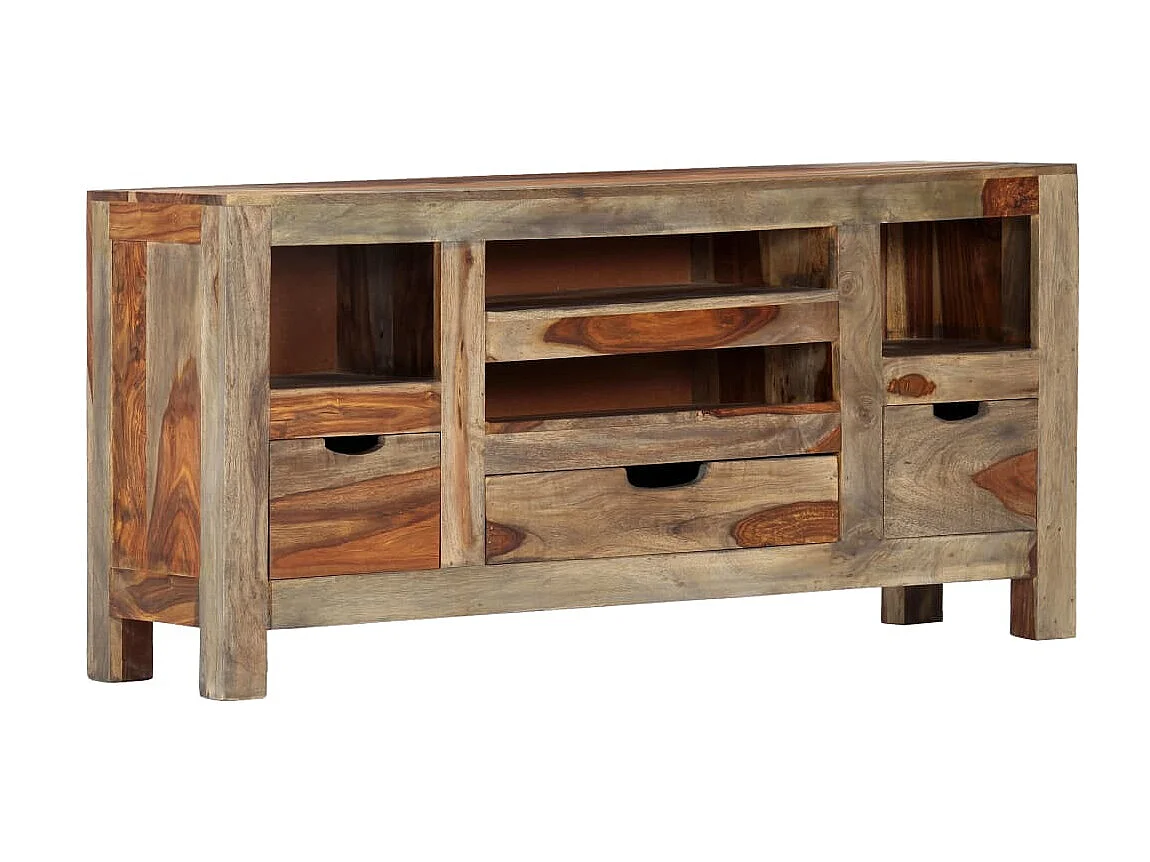 Buffet Gris 100x30x50 cm Bois massif EGER52872