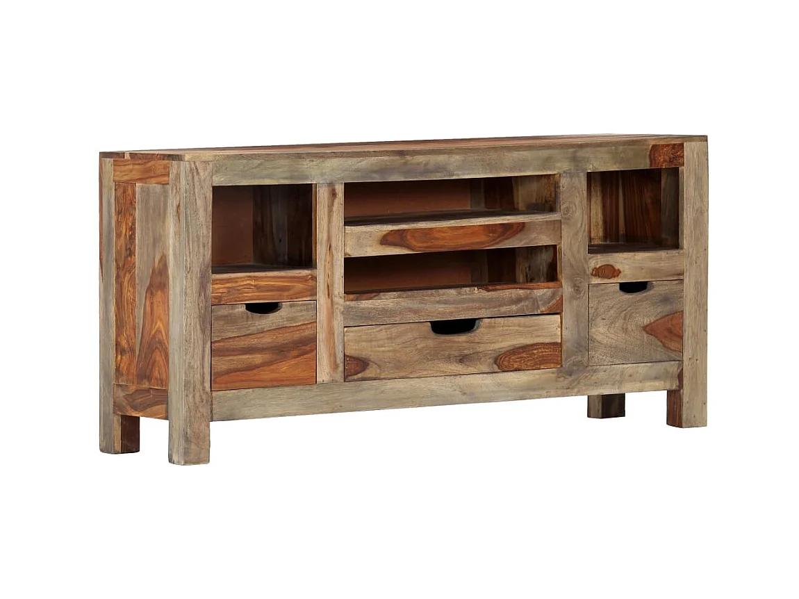 Buffet Gris 100x30x50 cm Bois massif EGER52872