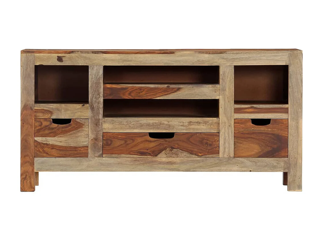 Buffet Gris 100x30x50 cm Bois massif EGER52872