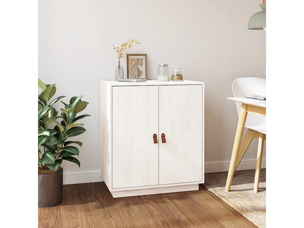 Dressoir 65,5x40x75 cm massief grenenhout wit NL615010