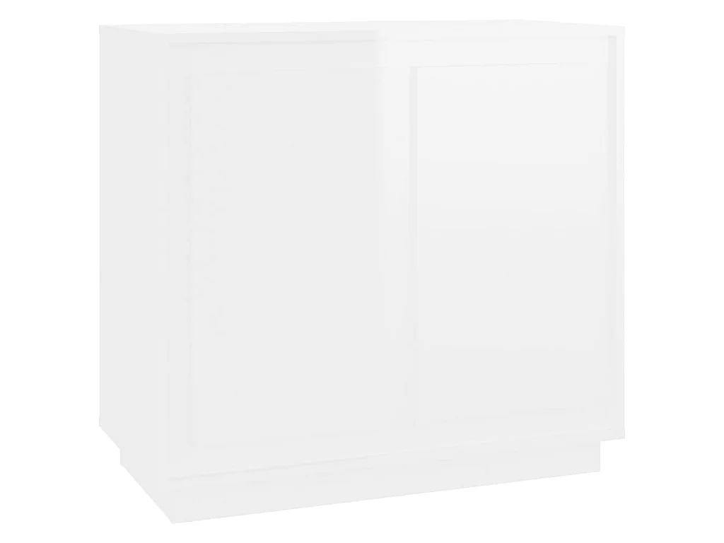 Buffet blanc brillant 80x34x75 cm bois d'ingénierie EGER85950