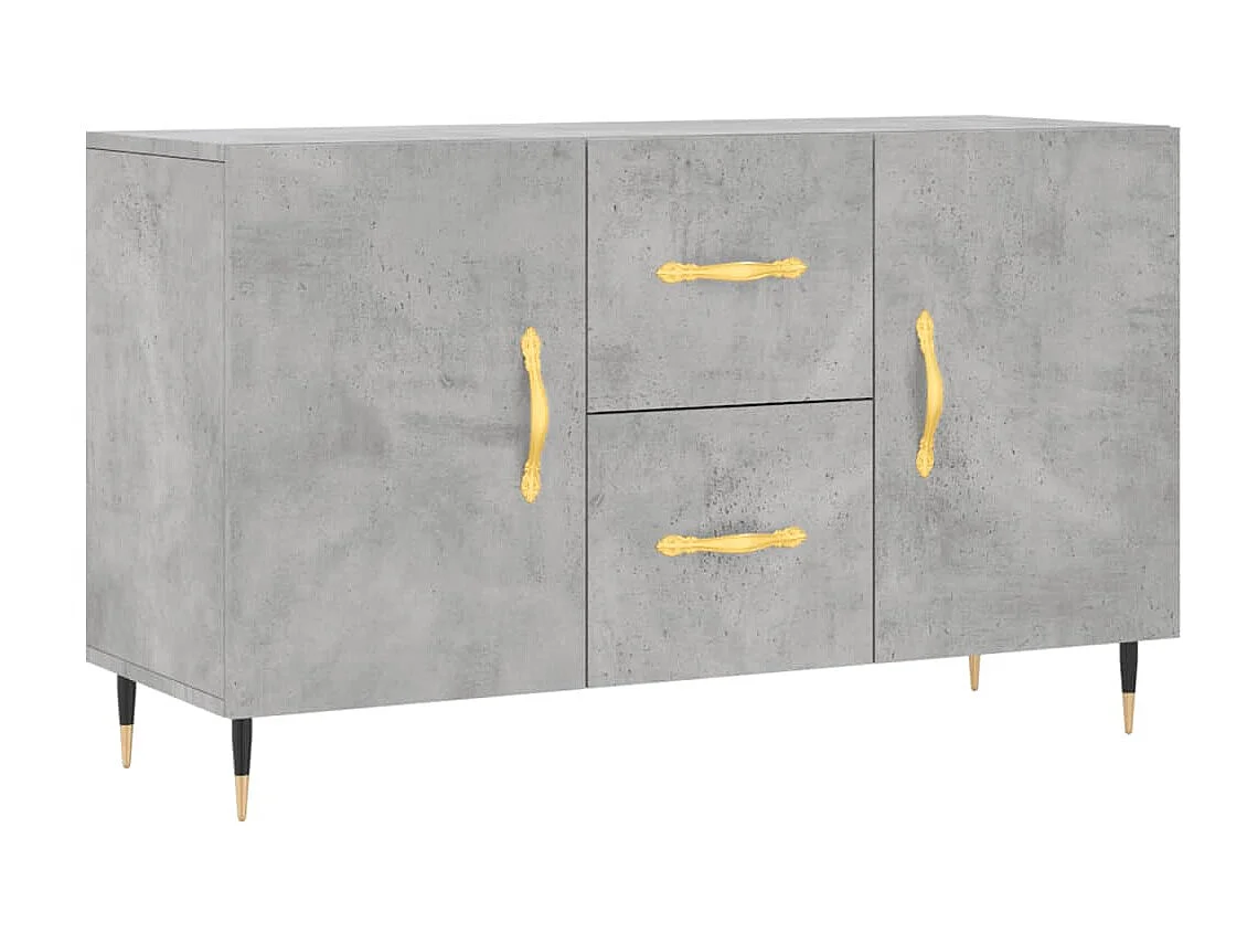 Buffet gris béton 100x36x60 cm bois d'ingénierie QWE27428