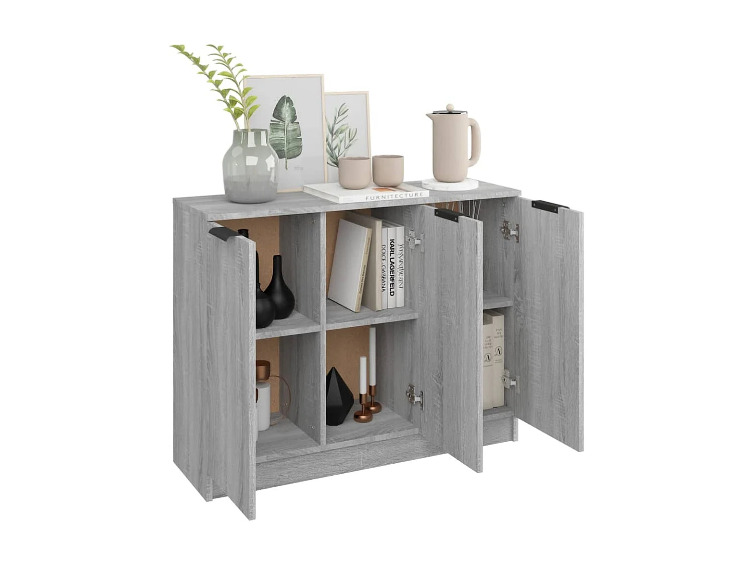 Buffet Sonoma gris 90,5x30x70 cm Bois d'ingénierie EGER55041
