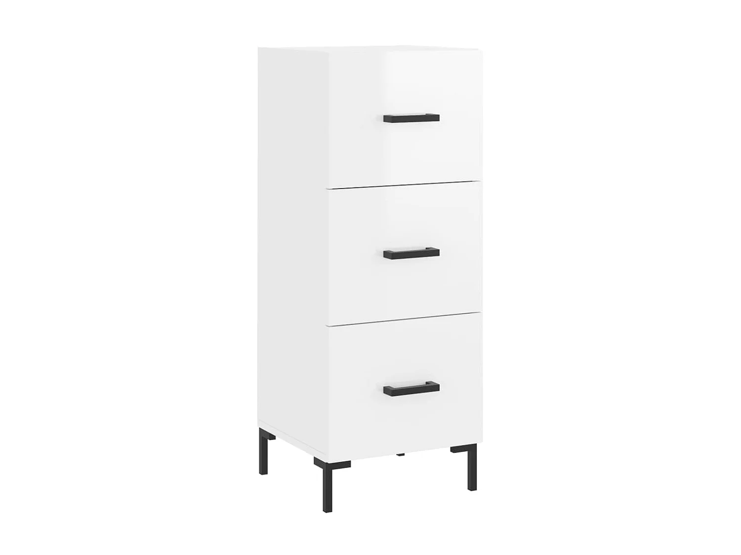 Buffet Blanc brillant 34,5x34x90 cm Bois d'ingénierie QWE77995