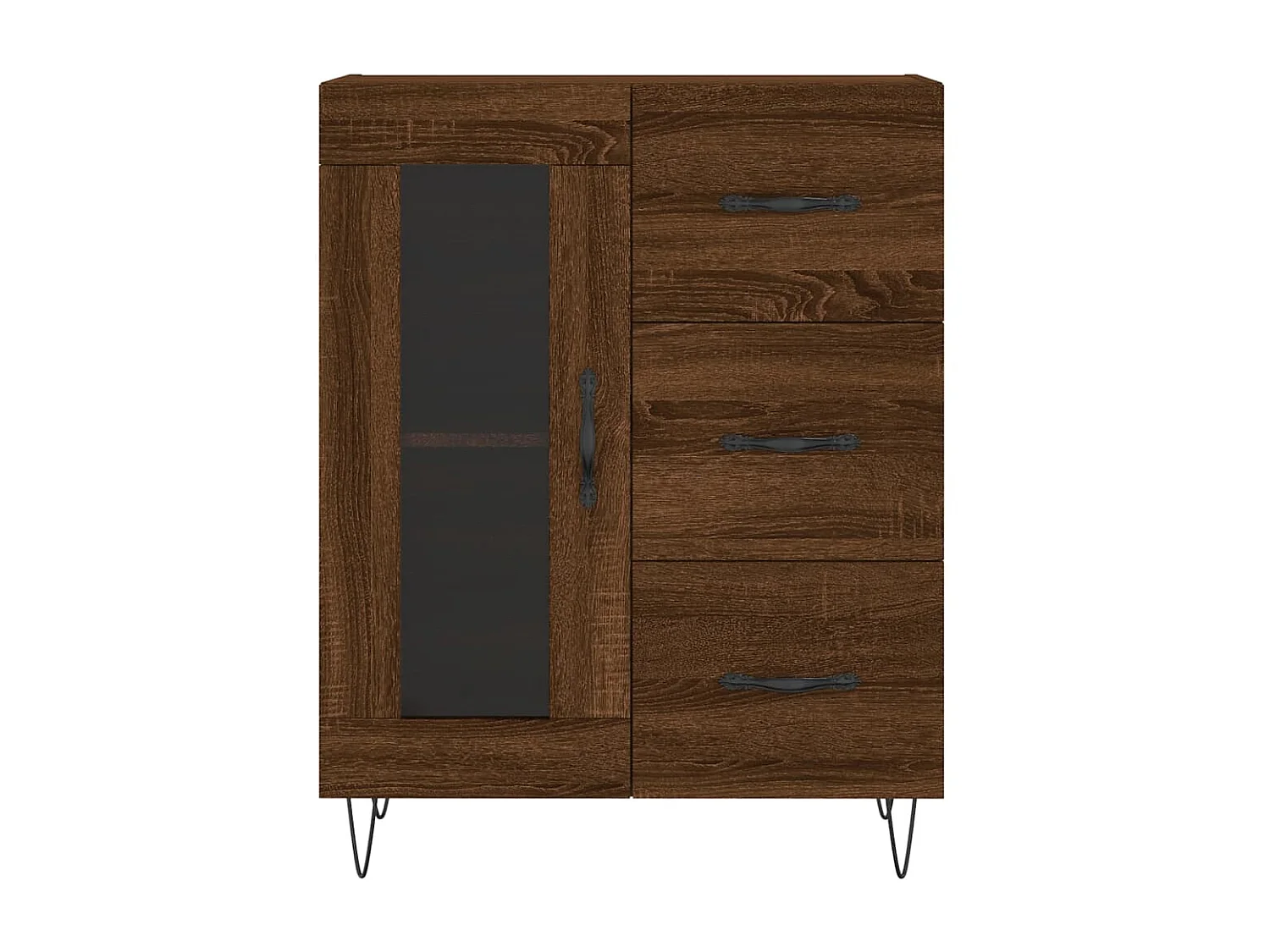 Buffet chêne marron 69,5x34x90 cm bois d'ingénierie QWE28852