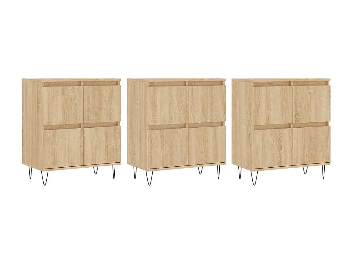 lot de 3 Buffets Chêne sonoma Bois d'ingénierie QWE24686