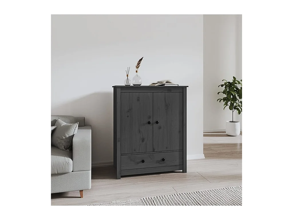 Buffet haut Gris 83x41,5x100 cm Bois massif de pin EGER59751
