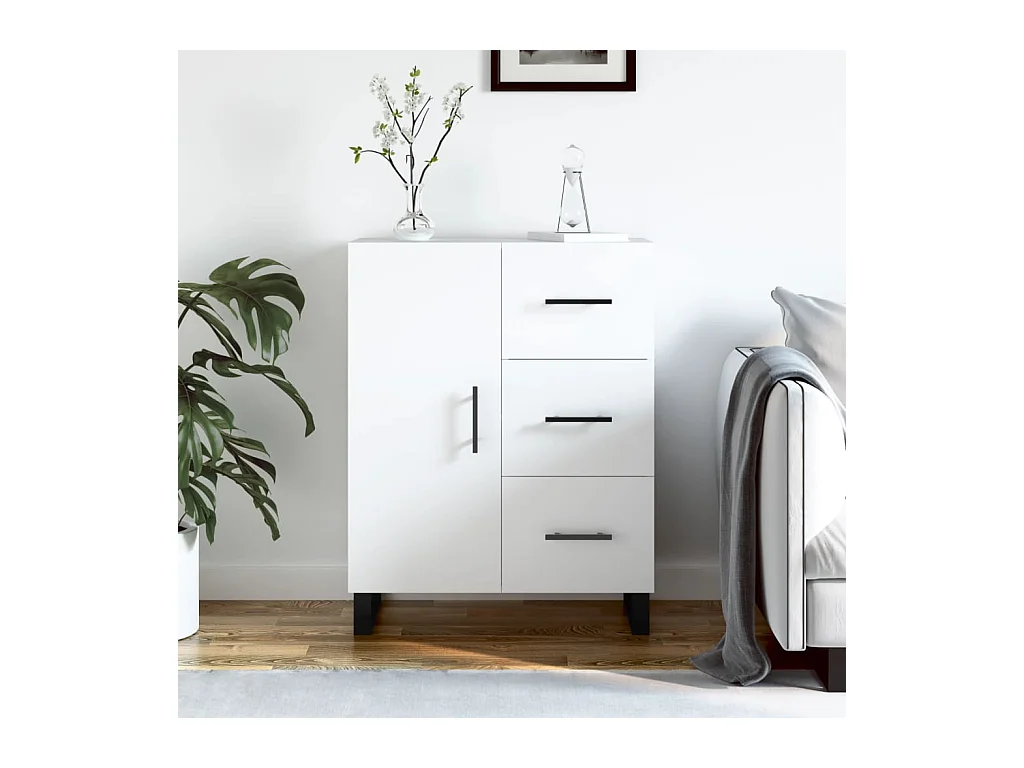 Buffet blanc 69,5x34x90 cm bois d'ingénierie QWE30961