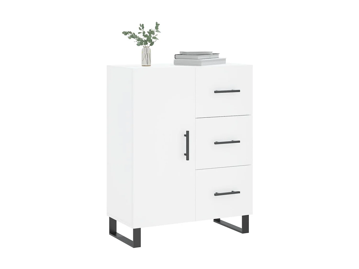 Dressoir 69,5x34x90 cm bewerkt hout wit NL947917