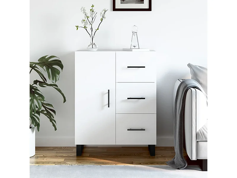 Dressoir 69,5x34x90 cm bewerkt hout wit NL947917