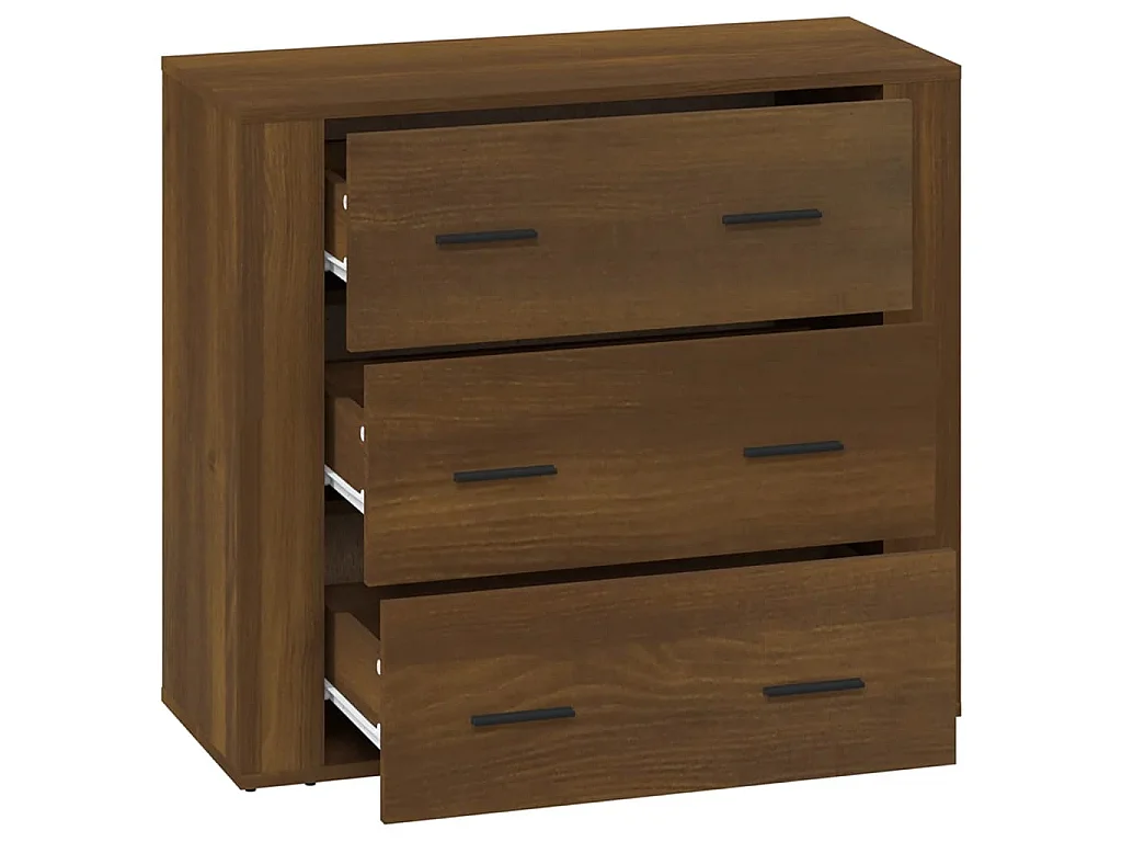 Dressoir 80x33x70 cm bewerkt hout bruin eikenkleur NL89304