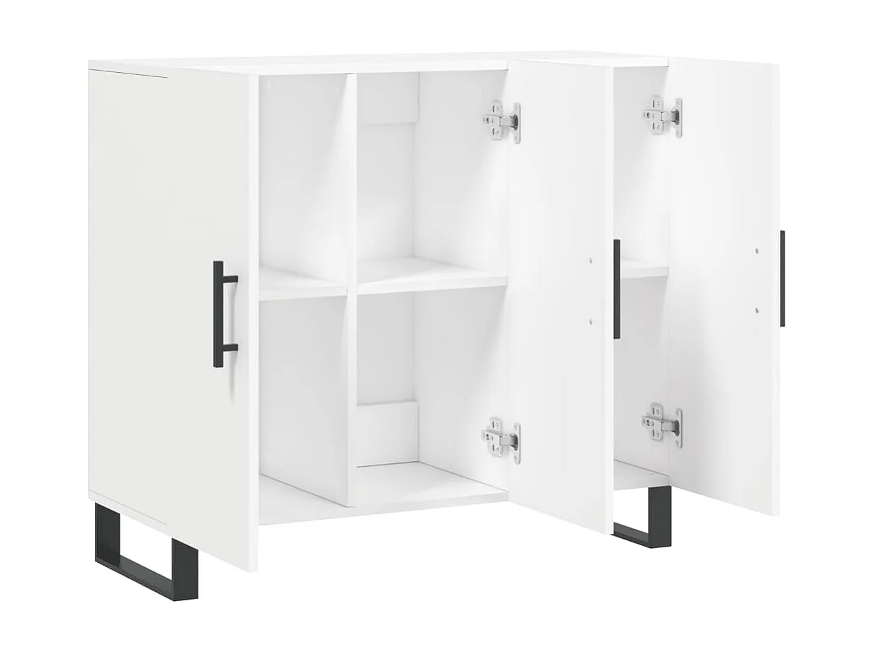 Aparador de madera de ingeniería blanco 90x34x80 cm ES61130